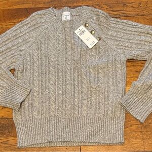 Abercrombie Girls Heather Gray Sweater with Button Detail - NWT